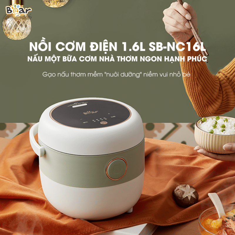 Nồi cơm điện tử Bear SB-NC16L - Hàng Chính Hãng