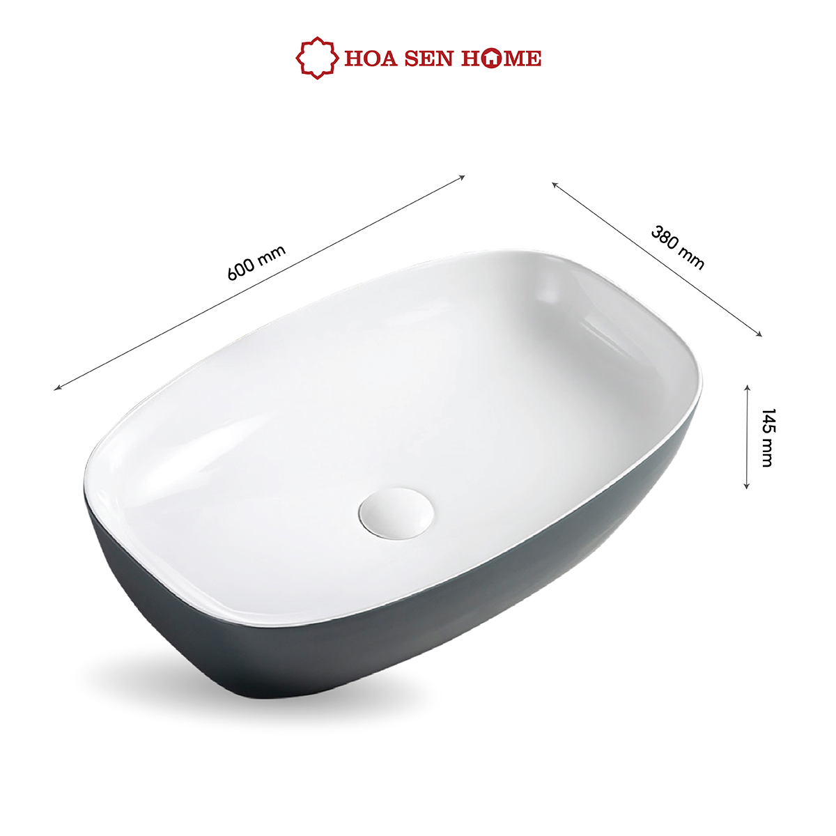 Lavabo đặt bàn TUSLO Pro PALL014, lòng chậu sâu, chất liệu sứ Ceramic cao cấp, công nghệ men Nano kháng khuẩn đến 89% - Hàng chính hãng