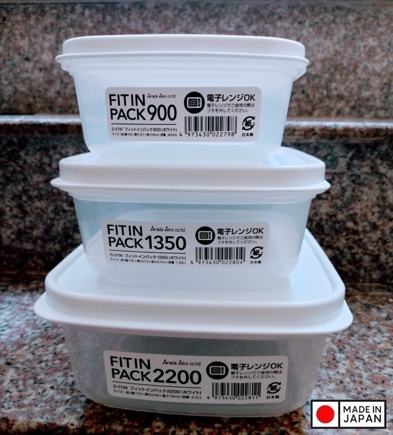 Hộp nhựa đựng thực phẩm nắp déo Fitin Pack các cỡ nội địa Nhật Bản