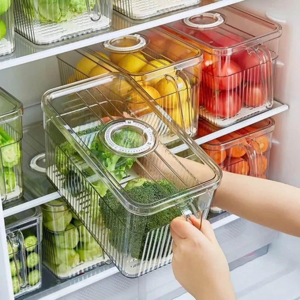 Hộp Đựng Thực Phẩm 3L Có Nắp Tách Nước Và Tay Cầm Tiện Lợi – Hộp Bảo Quản Đồ Ăn Tủ Lạnh - Hộp Lạnh - HÀNG CHÍNH HÃNG MINIIN