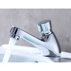 Vòi Lavabo hơi | chỉ lạnh tự động ngắt Yamato  (nút bấm bật lên từ từ dừng xả nước) kèm dây cấp nước