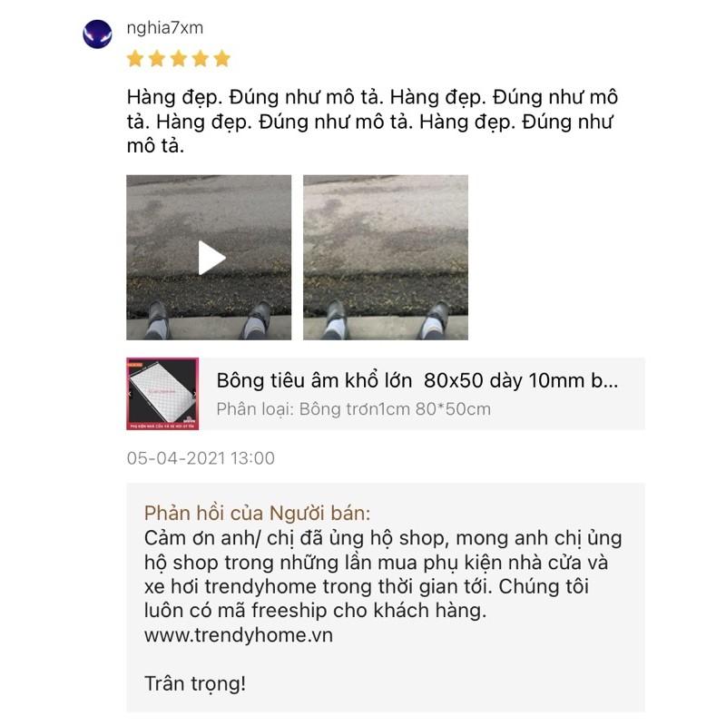 Bông tiêu âm khổ lớn 80x50 dày 10mm bông cách âm cách nhiệt dành cho ô tô loại cao cấp cho cửa lái, trân xe