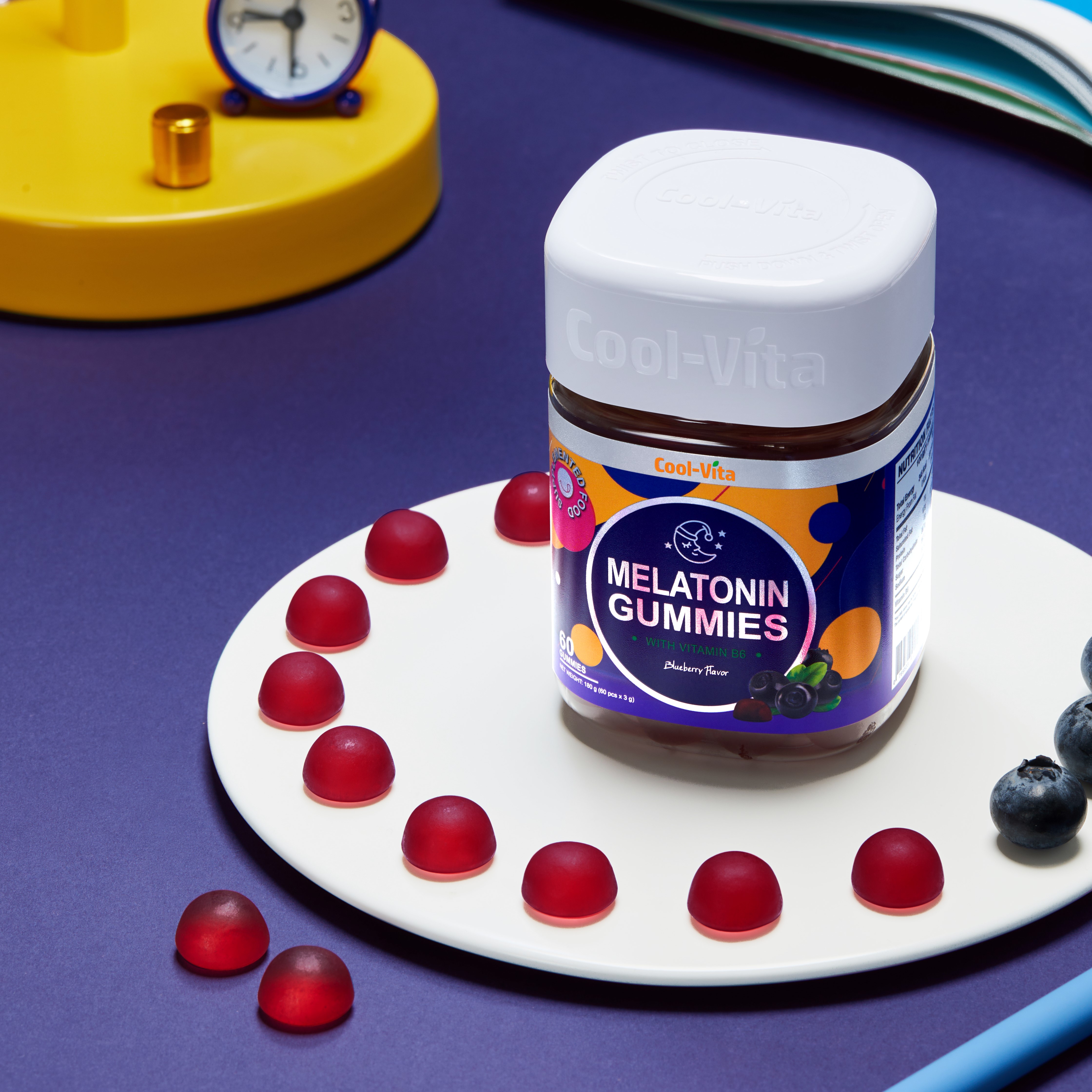 Combo Kẹo Dẻo Giấm Táo & Kẹo Dẻo Melatonin Coolvita Hỗ Trợ Tiêu Hóa - Tăng Cường Miễn Dịch - Cải Thiện Giấc Ngủ - Giảm Căng Thẳng, Kết Hợp Vitamin B12, Axit Folic & Vitamin B6 - 2 Hộp (60 viên x 3g)/hộp