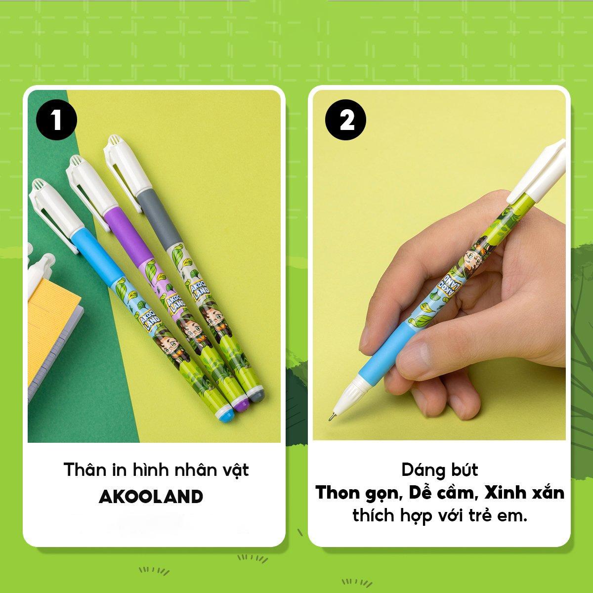 Bút Gel 0.5 mm - Nhân Vật Akooland Tahi - Thiên Long Gel-012/AK - Mực Tím