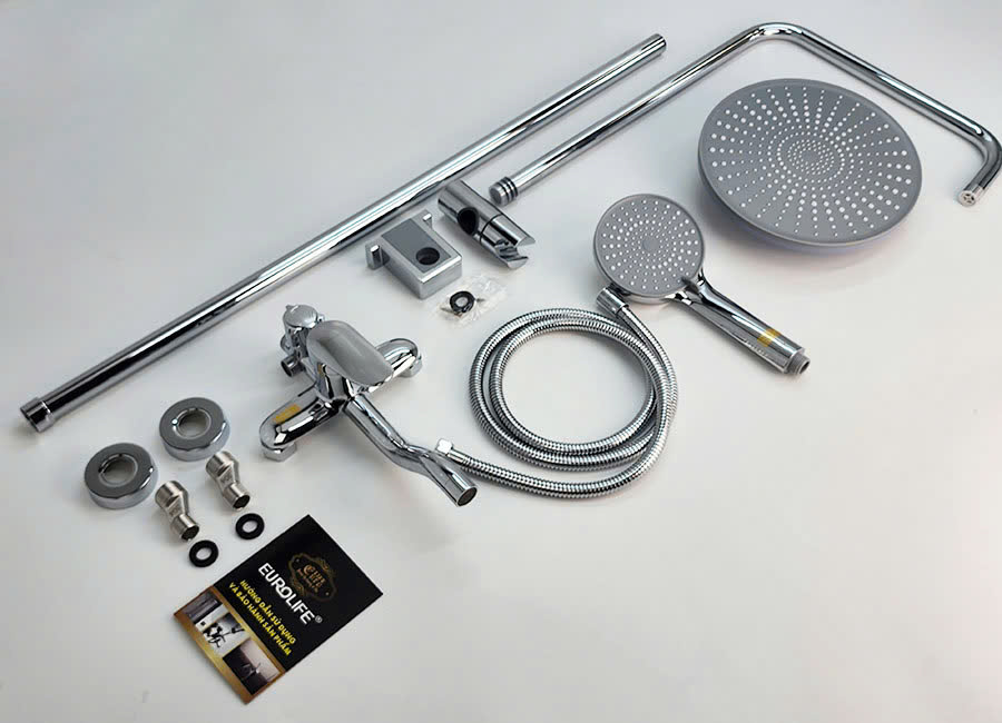 Cây sen nóng lạnh Đồng mạ Chrome Eurolife EL-SC928 (Trắng bạc)