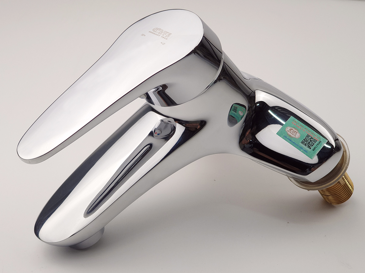 Vòi Lavabo 2 chân nóng lạnh Đồng mạ Chrome Eurolife EL-LOT03-1 (Trắng bạc)