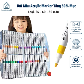 Bút Màu Acrylic Marker Tăng 50% Mực, Vẽ Trên Mọi Chất Liệu, Có Thể Vẽ Chồng Màu - HÀNG CHÍNH HÃNG MINIIN
