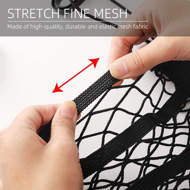 Túi lưới gắn ghế ô tô 3 lớp đa năng vách ngăn ghế sau xe ô tô đàn hồi đa chức năng giúp lái xe an toàn Freeship
