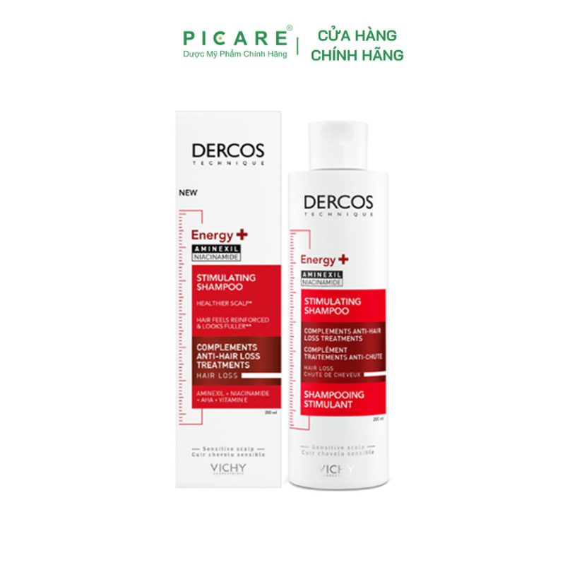 Dầu gội giúp ngăn ngừa và giảm rụng tóc, giúp tóc trông dày mượt hơn Dercos Technique Energising Stimulating Shampoo 200ml