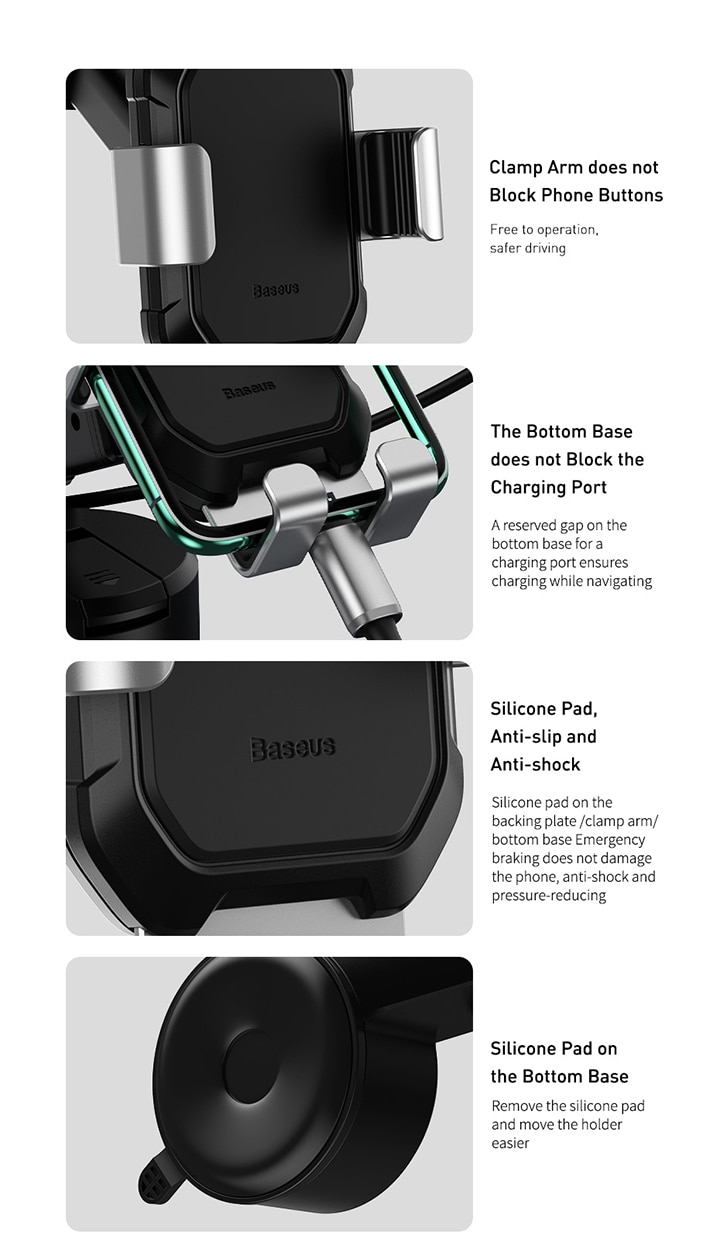 Giá đỡ điện thoại Baseus Tank Gravity Car Mount Holder with Suction Base SUYL - Hàng chính hãng