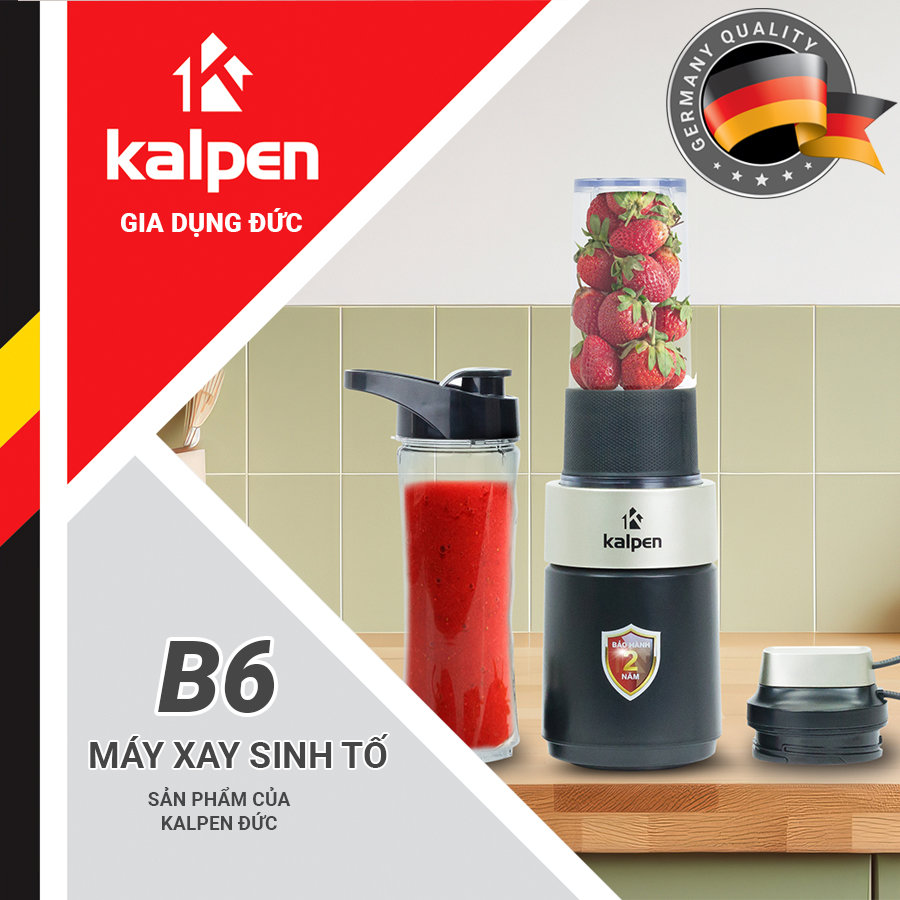 Máy xay sinh tố mini Kalpen Đức B6 công suất 700W tặng Bình 500ml - Hàng chính hãng