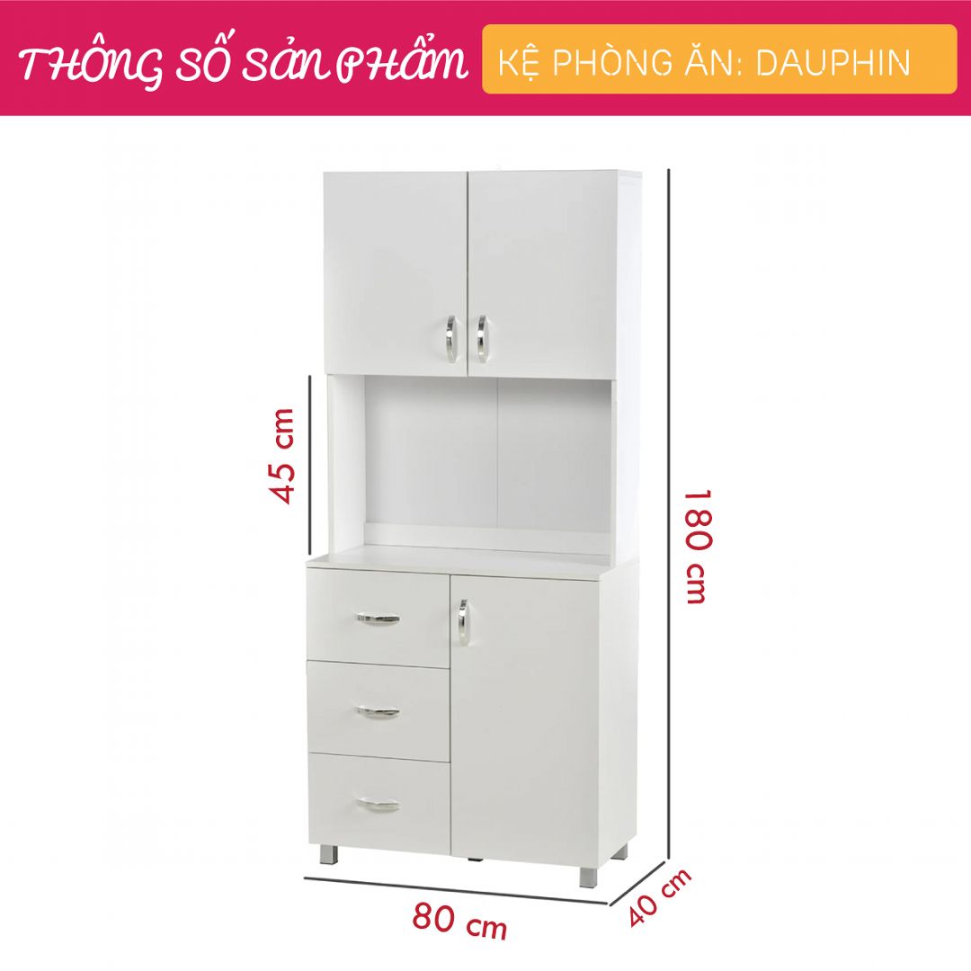 Tủ đựng đồ phòng bếp thiết kế đẹp SMLIFE Dauphin
