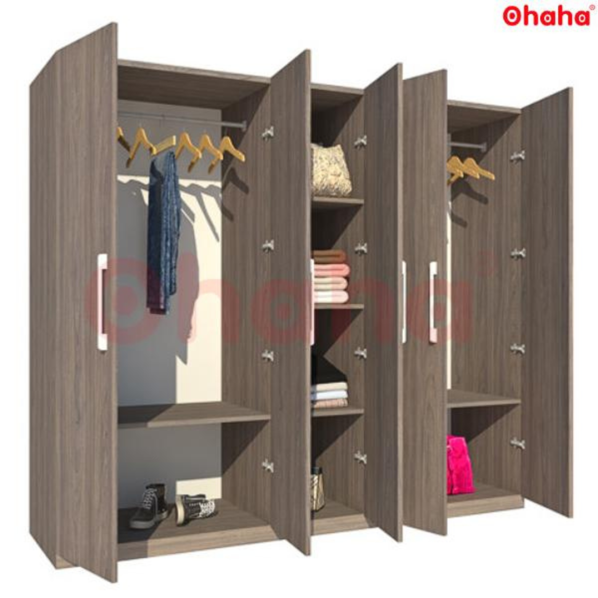 TỦ QUẦN ÁO GỖ CÔNG NGHIỆP 5 CÁNH OHAHA - TQA011
