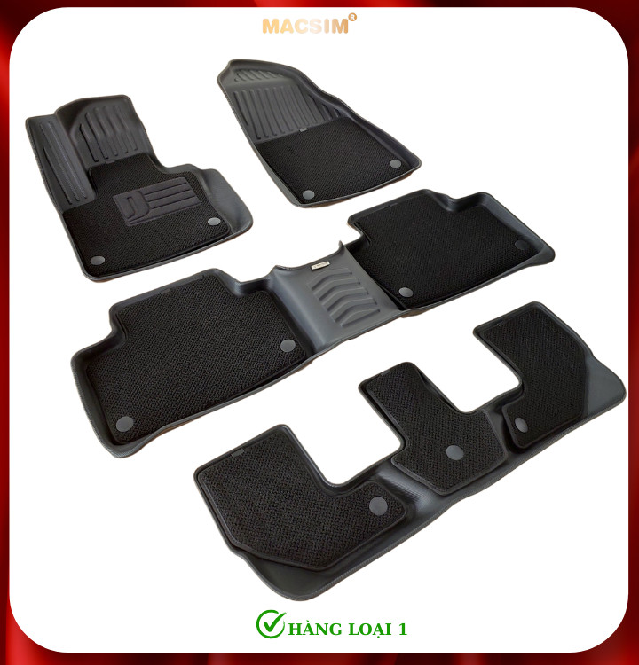 Thảm lót sàn ô tô 2 lớp cao cấp dành cho xe Volvo XC90 2012 - nay (qd) nhãn hiệu Macsim chất liệu TPE màu đen