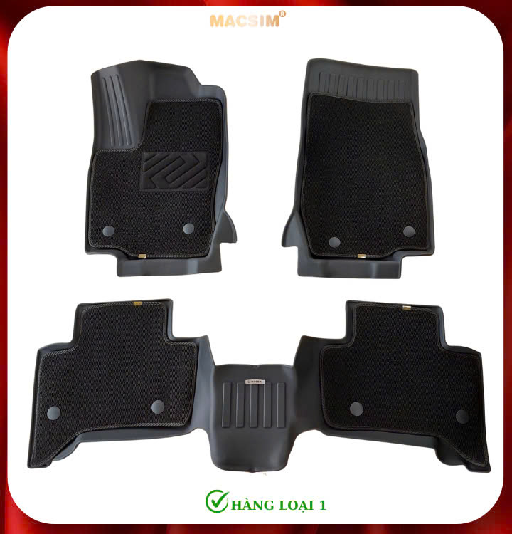 Thảm lót sàn ô tô 2 lớp cao cấp dành cho xe Toyota Prado 2025+ (sd3) nhãn hiệu Macsim chất liệu TPE màu đen
