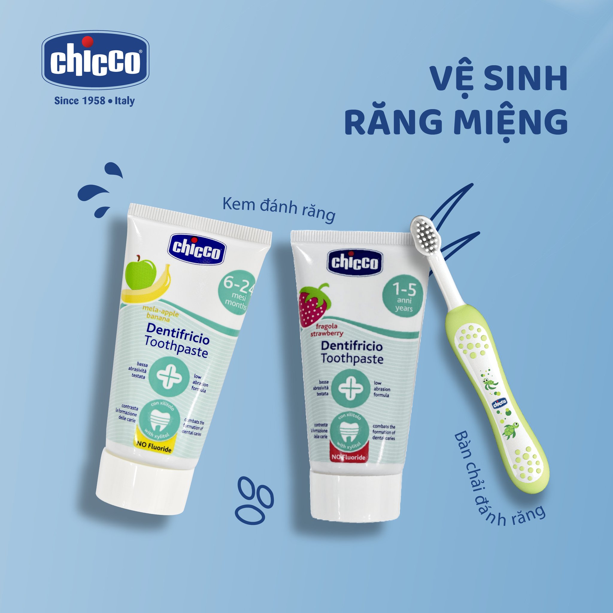 Kem đánh răng hương Chuối - Táo Chicco 6M+