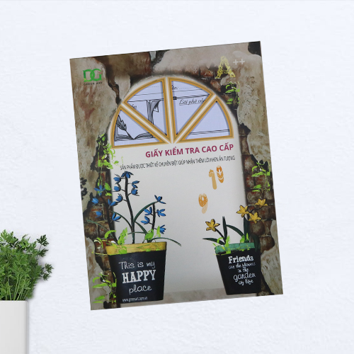 Giấy kiểm tra 4 ô ly giấy trắng dày viết êm không lem, kẻ bảng tiện lợi khi học sinh chuẩn bị làm bài kiểm tra,15 tờ đôi GKT05 Green Art - Hàng chính hãng