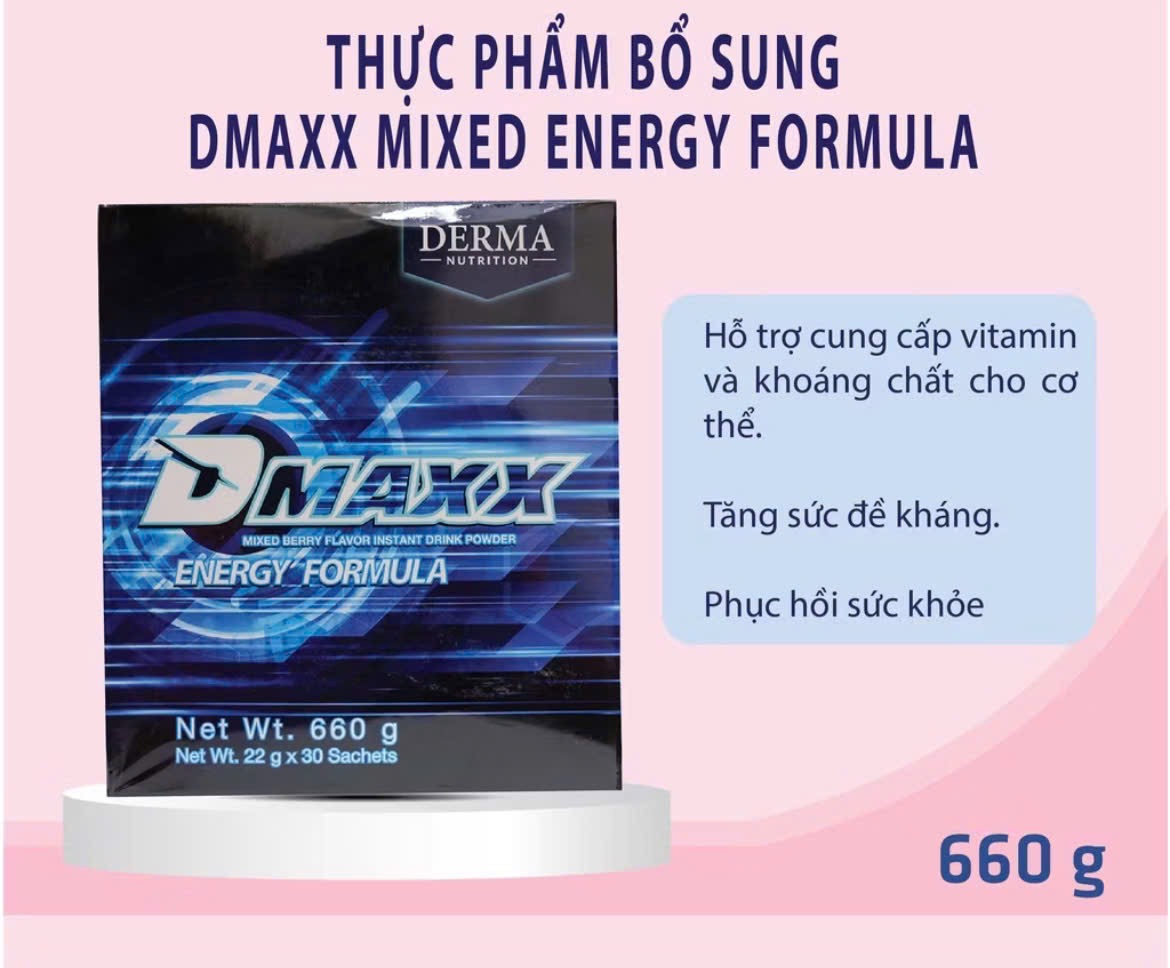 DMAXX thức uống bổ sung vitamin năng lượng có đường DAMODE 65 gói màu xanh mỗi gói 22gr