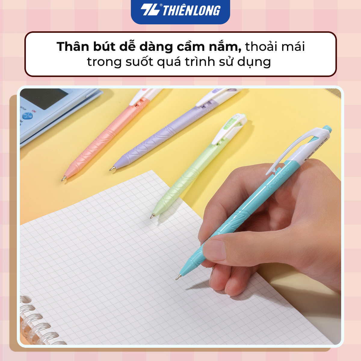 Combo 5/10/20 Bút gel B - Butter Gel PRO-079 Thiên Long GELB-018 - Premium Tip viết êm, trơn - Mực Xanh - Màu thân ngẫu nhiên