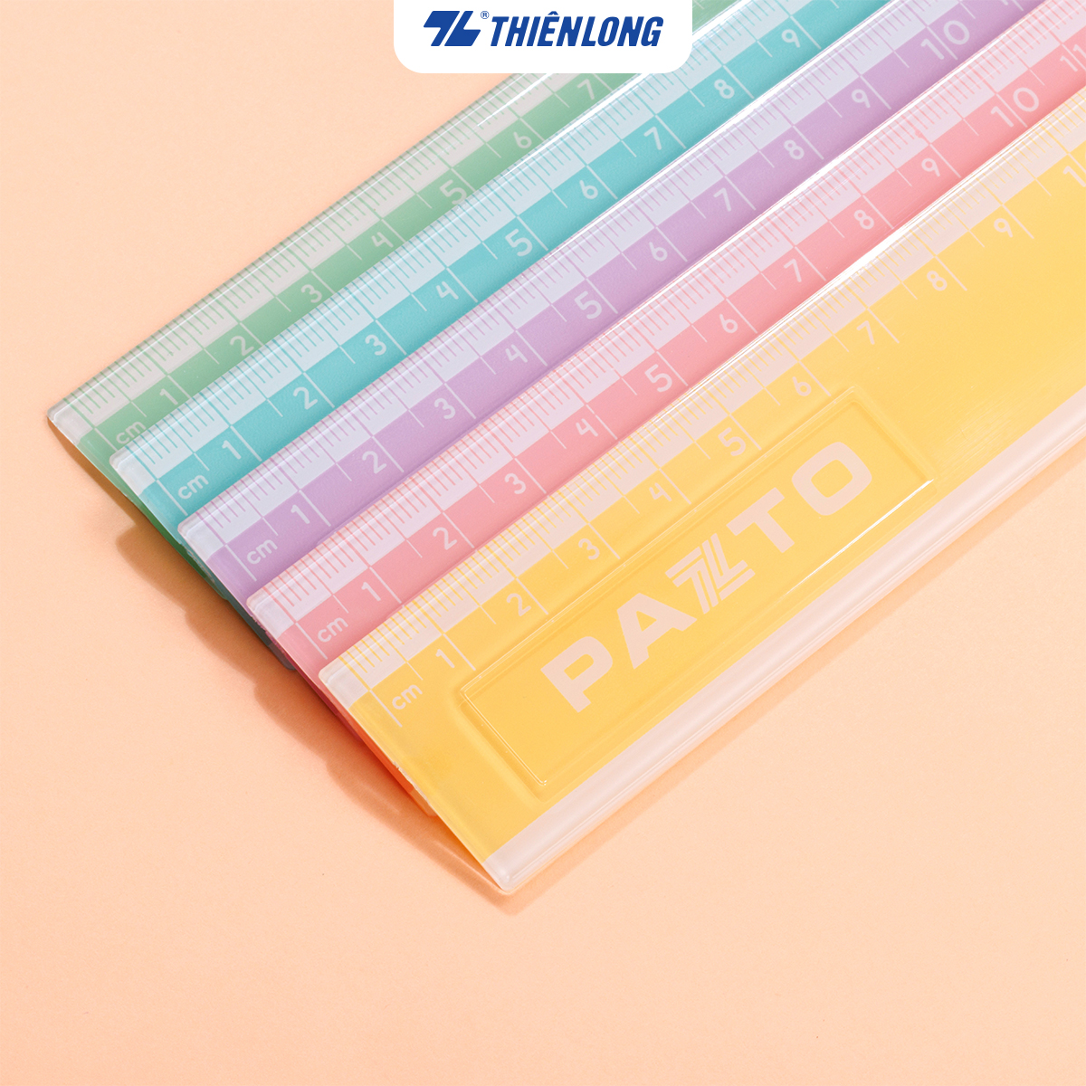 Thước nhựa thẳng màu Pastel dài 20 cm Thiên Long Pazto SR-010 - Màu ngẫu nhiên