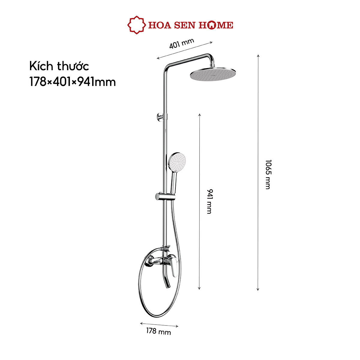 Sen dây TUSLO LUXURY S003 chất liệu đồng thau, công nghệ phun khí tân tiến, tiết kiệm nước - Hoa Sen Home - Hàng chính hãng