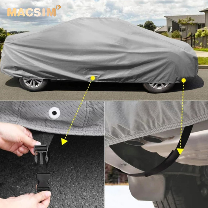 Bạt phủ ô tô chất liệu vải không dệt 3 lớp cao cấp thương hiệu MACSIM cho xe ô tô Audi A4 - màu ghi