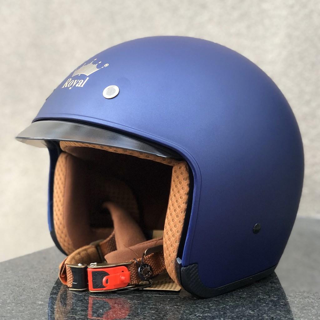 Nón bảo hiểm 3/4 ROYAL M139 có kính âm màu XANH MỰC NHÁM