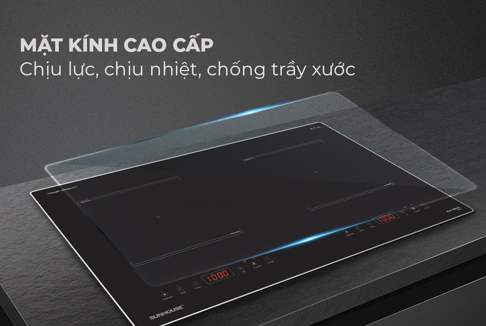 Bếp đôi điện từ Sunhouse SHB9101S - Hàng chính hãng