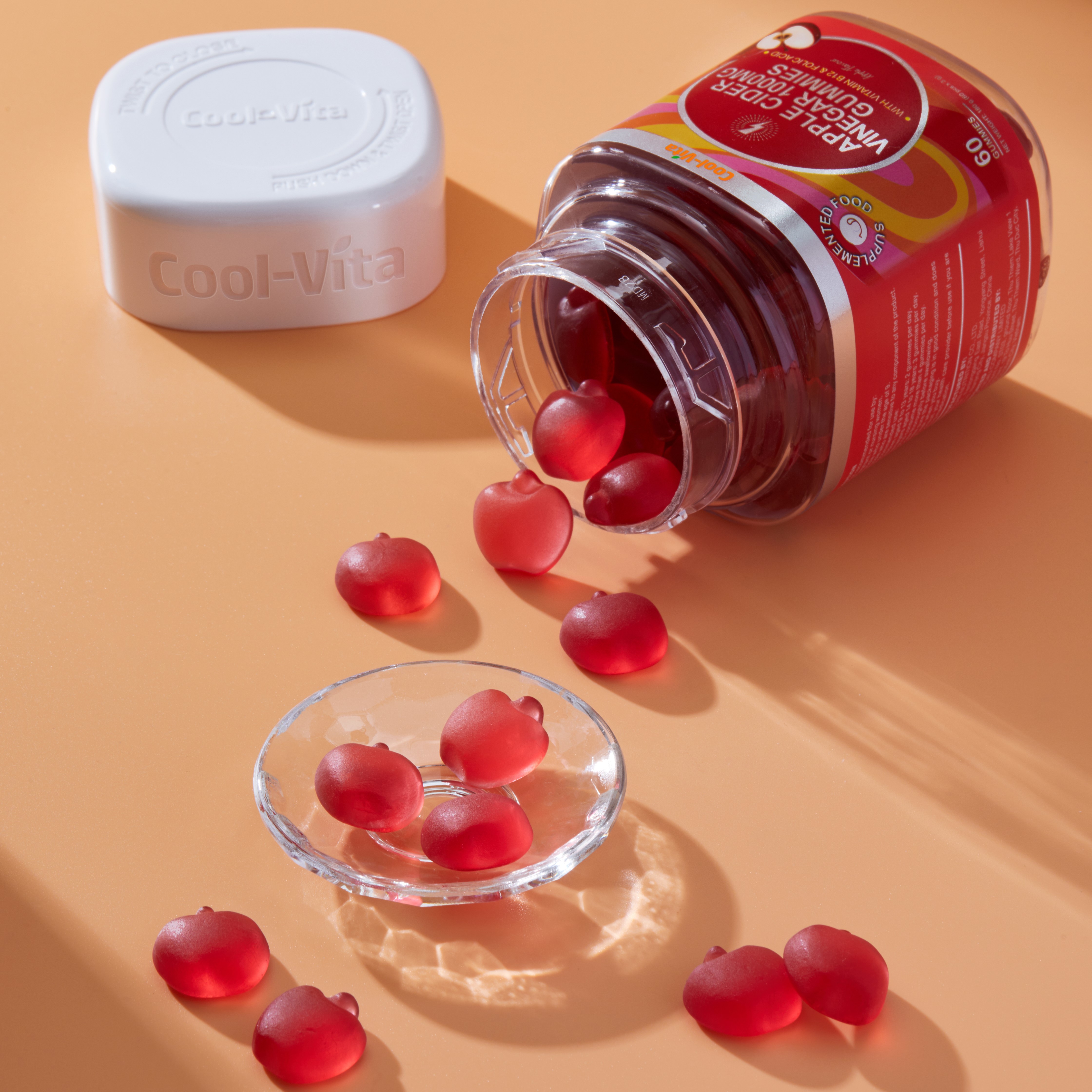 Combo Kẹo Dẻo Giấm Táo & Kẹo Dẻo Melatonin Coolvita Hỗ Trợ Tiêu Hóa - Tăng Cường Miễn Dịch - Cải Thiện Giấc Ngủ - Giảm Căng Thẳng, Kết Hợp Vitamin B12, Axit Folic & Vitamin B6 - 2 Hộp (60 viên x 3g)/hộp