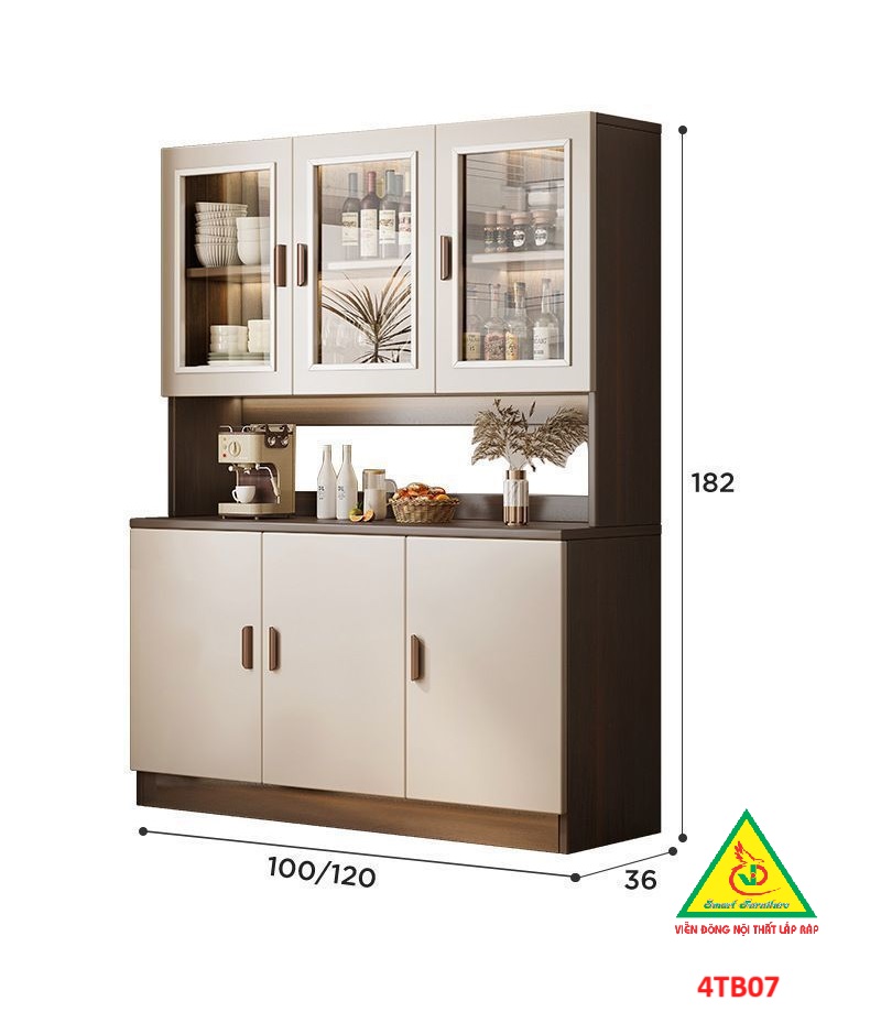 Tủ bếp gia đình gỗ MDF phong cách hiện đại 4TB07 - Nội thất lắp ráp Viendong Adv
