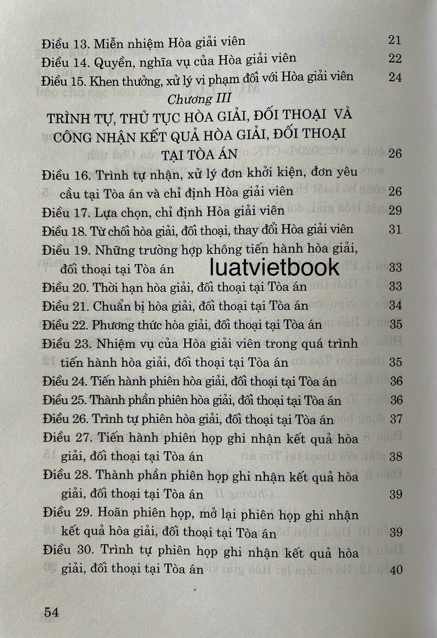 Luật Hoà Giải, Đối Thoại Tại Toà Án