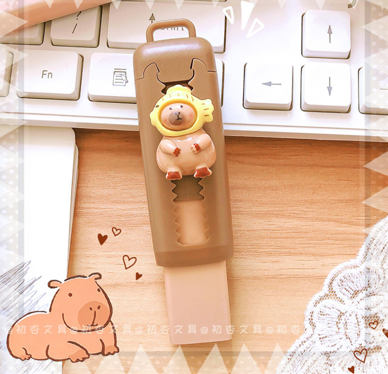 Bút Gôm Cao Su Kéo Đẩy Dễ Dàng Hình Dễ Thương, Gôm Tẩy Siêu Sạch Kích Thước 2.5*8cm Có Móc Treo Chìa Khóa