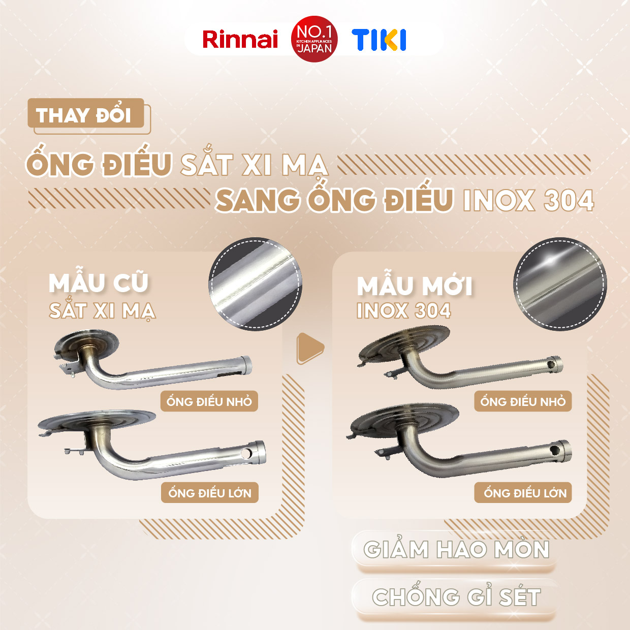 Bếp gas dương Rinnai RV-MC26BE mặt bếp men và kiềng bếp men - Hàng chính hãng.