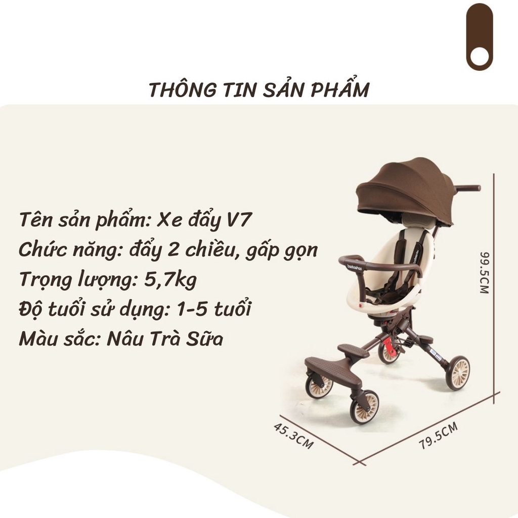 Xe Đẩy Gấp Gọn Baobaohao V7, Xe Đẩy 2 Chiều Gấp Siêu Gọn Tiện Mang Du Lịch