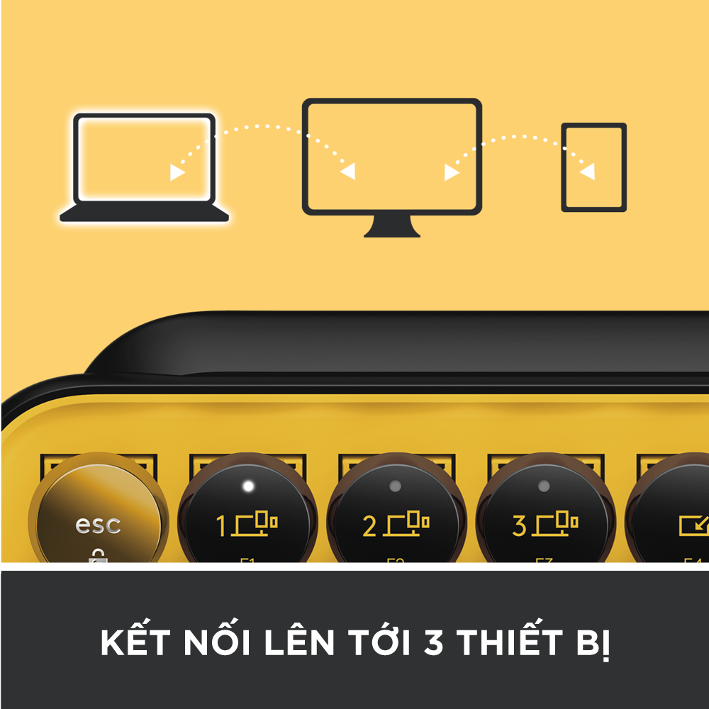 Bàn phím cơ học không dây Bluetooth Logitech POP Keys kết nối đa thiết bị các phím Emoji tùy chỉnh - Hàng chính hãng