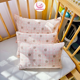 Gối cho bé sơ sinh, mầm non Katina House, vải muslin mềm nhẹ, thoáng khí, thấm hút tốt, an toàn