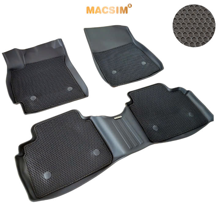 Thảm ô tô sd3 2 lớp dạng lưới lục giác Hyundai Elantra 2023+ (đen) - bề mặt cao su siêu sạch - Macsim