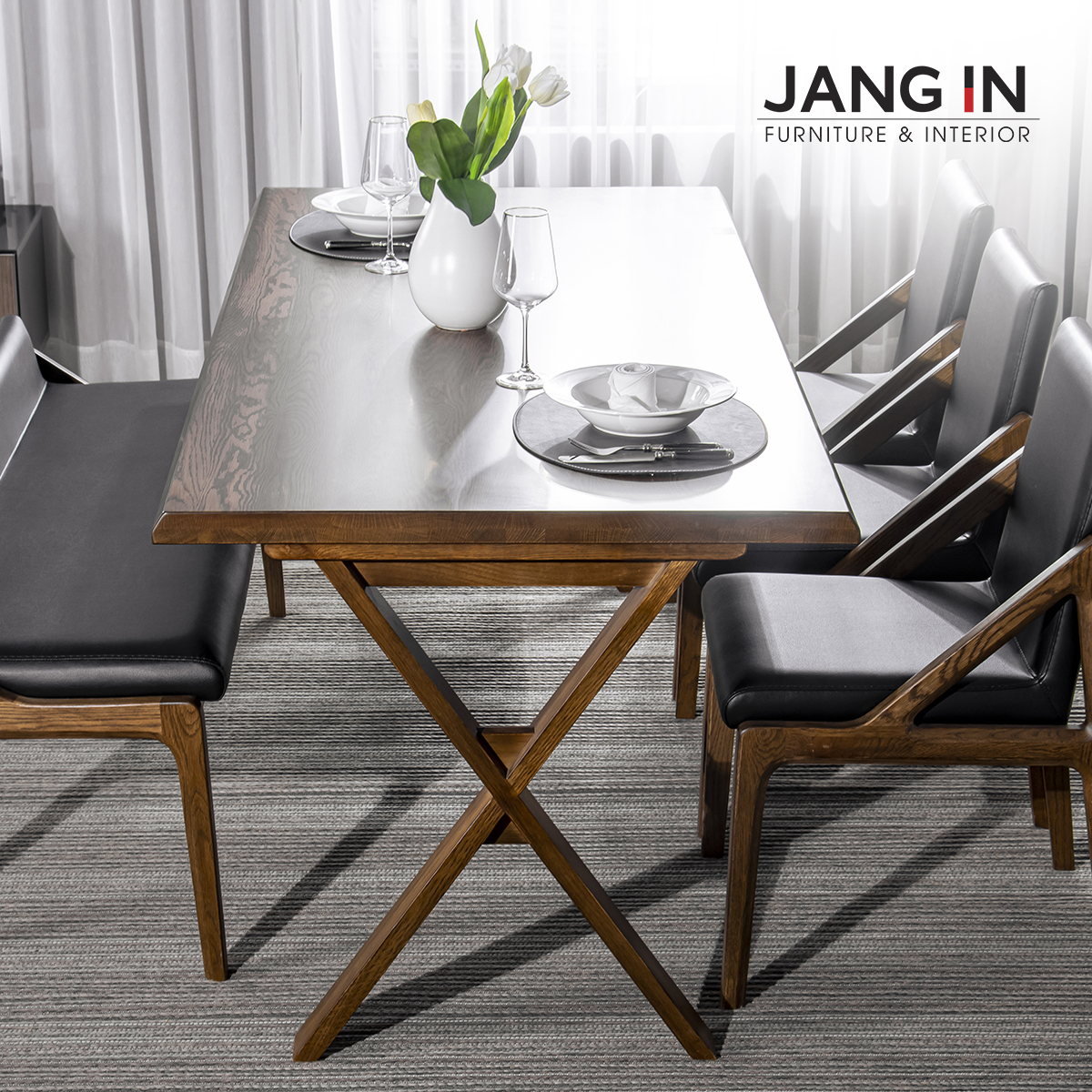 Bộ Bàn Ăn Forest 6 Chỗ Ghế 3 + Ghế Dài Jang In
