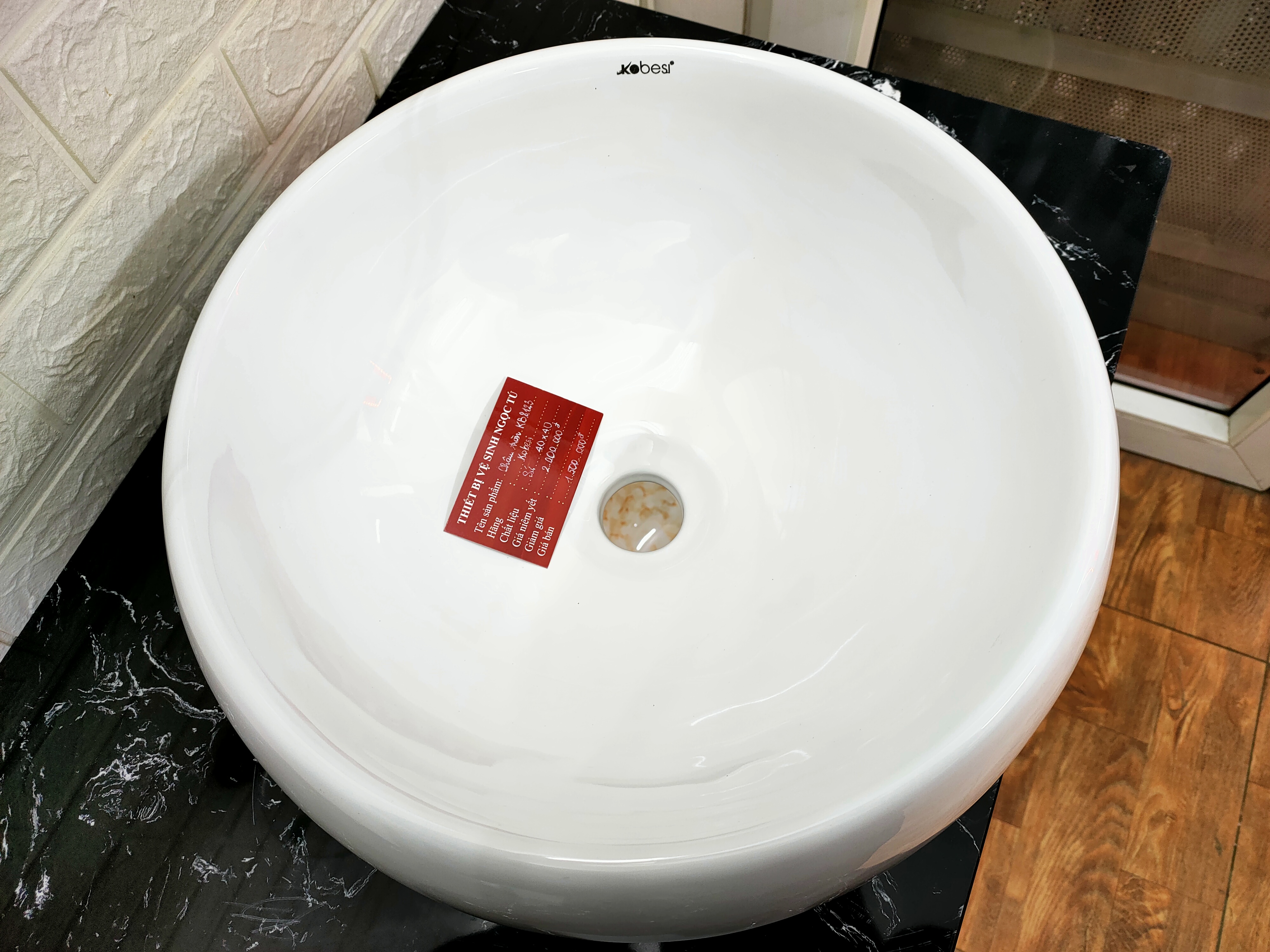Chậu lavabo đặt bàn TRÒN,TRẮNG GROVES GRLV8123 (410x410x150)