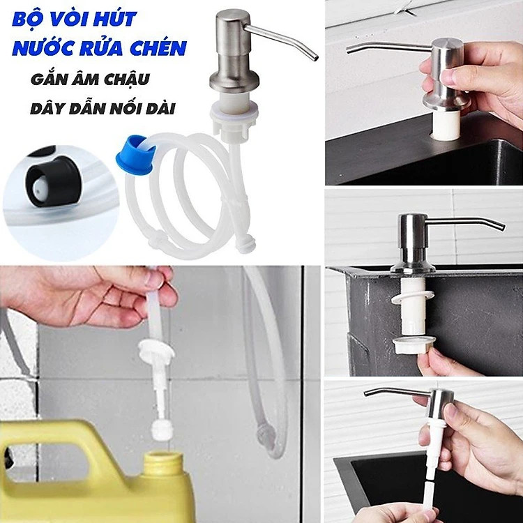 COMBO Chậu Rửa Chén Bát Inox Phủ Nano 2 Hộc KAZTA Có Kệ Chân Kèm Vòi Xoay 360 - Dài 82cm Rộng 45cm Cao 81cm, đầy đủ xi phông