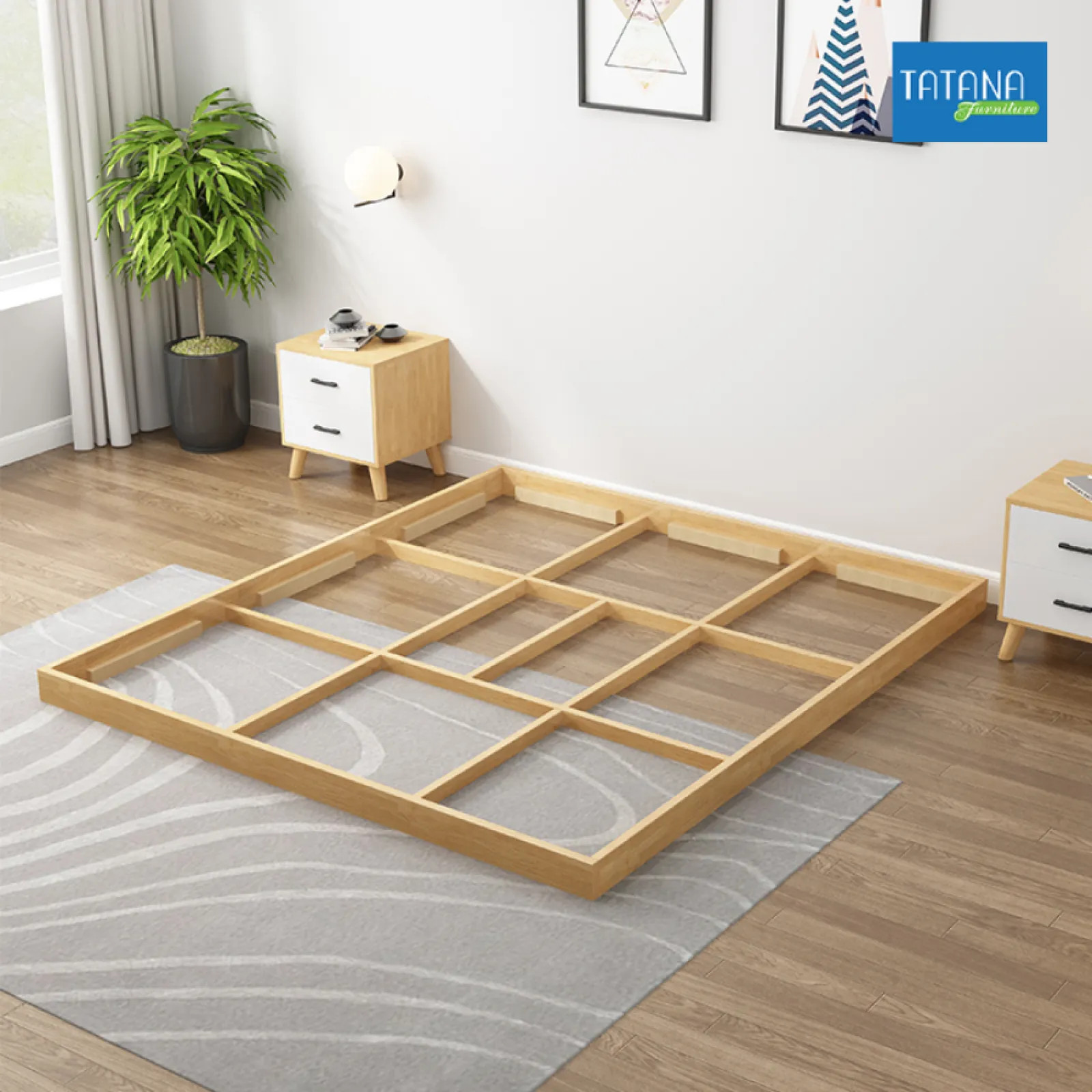 Free Ship HCM - Giường pallet gỗ Tatana MDF029-Hiện đại tiện lợi.