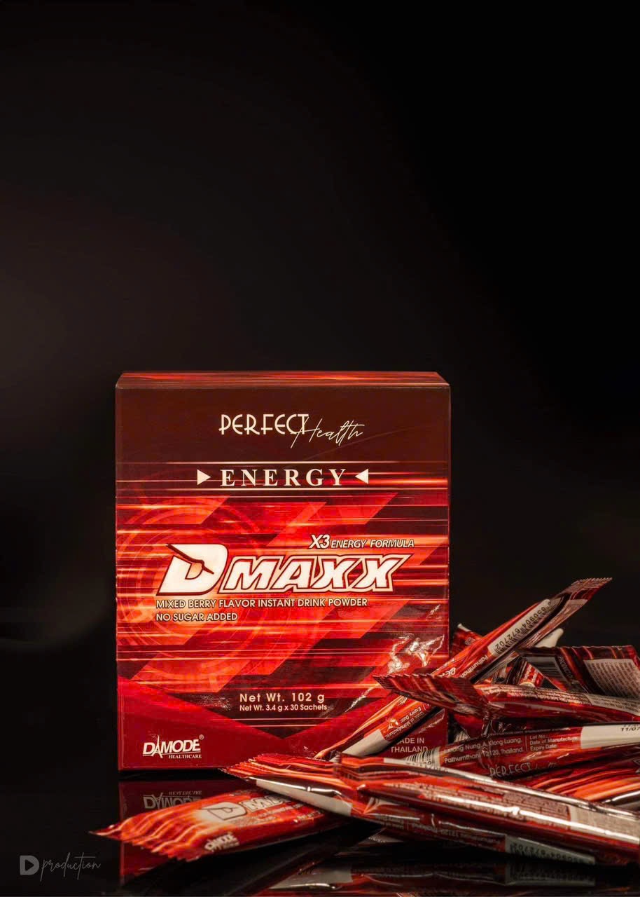 DMAXX thức uống bổ sung vitamin năng lượng không đường DAMODE 16 gói dùng thử màu đỏ