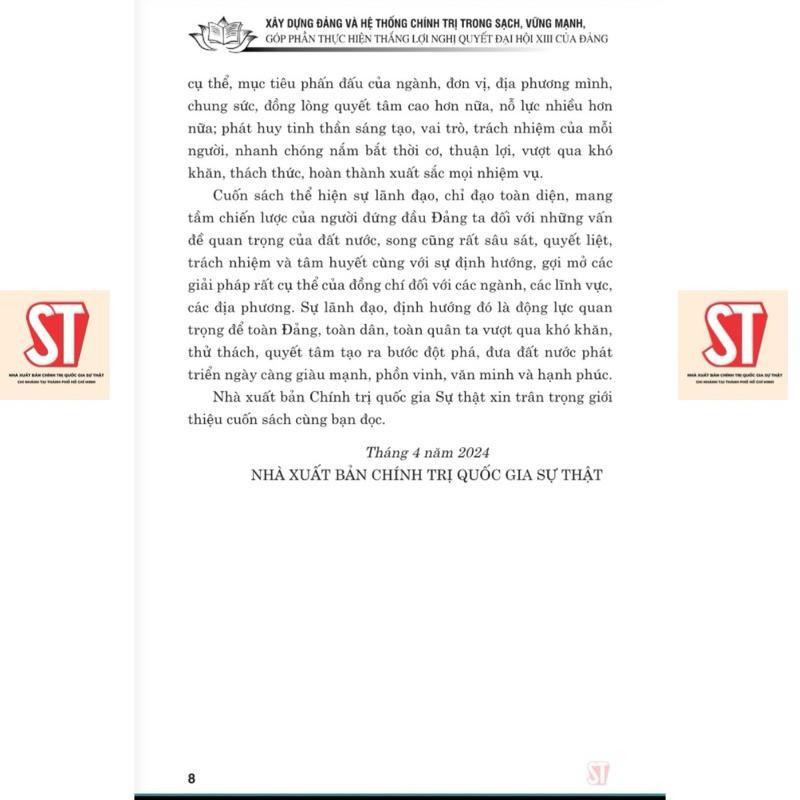 Sách - Xây Dựng Đảng Và Hệ Thống Chính Trị Trong Sạch, Vững Mạnh Góp Phần Thực Hiện Thắng Lợi Nghị Quyết Đại Hội XIII