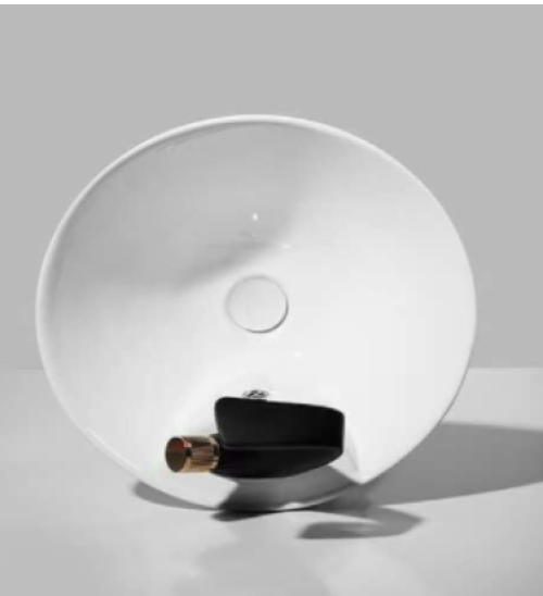 CHẬU LAVABO TRỤ TRÒN LIỀN KHỐI hình nón rất Việt Nam GROVES GRL NTT (43x43x87), men sáng bóng 100 năm