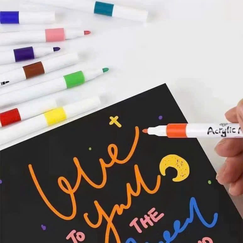 Bút Màu Acrylic Marker Tăng 50% Mực, Vẽ Trên Mọi Chất Liệu, Có Thể Vẽ Chồng Màu - HÀNG CHÍNH HÃNG MINIIN