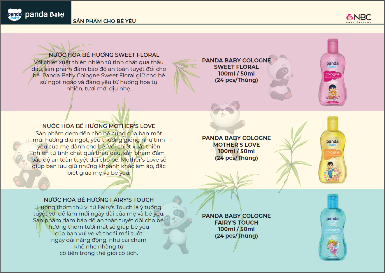 Nước hoa dành cho bé Panda Baby Cologne Mother