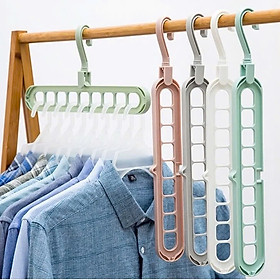 [Combo 10] Móc Nhựa Treo Quần Áo Đa Năng  9 Lỗ Tiết Kiệm Diện Tích - Hàng Cao Cấp