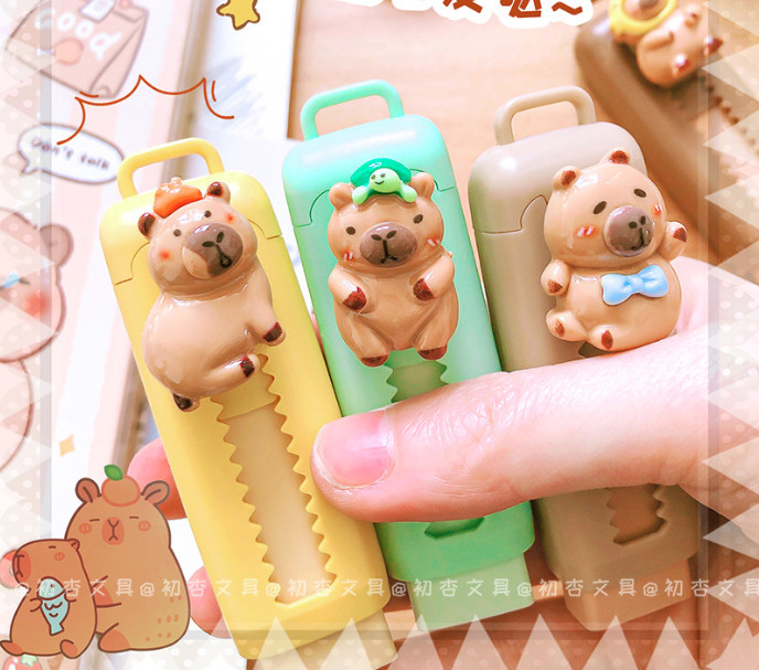 Bút Gôm Cao Su Kéo Đẩy Dễ Dàng Hình Dễ Thương, Gôm Tẩy Siêu Sạch Kích Thước 2.5*8cm Có Móc Treo Chìa Khóa