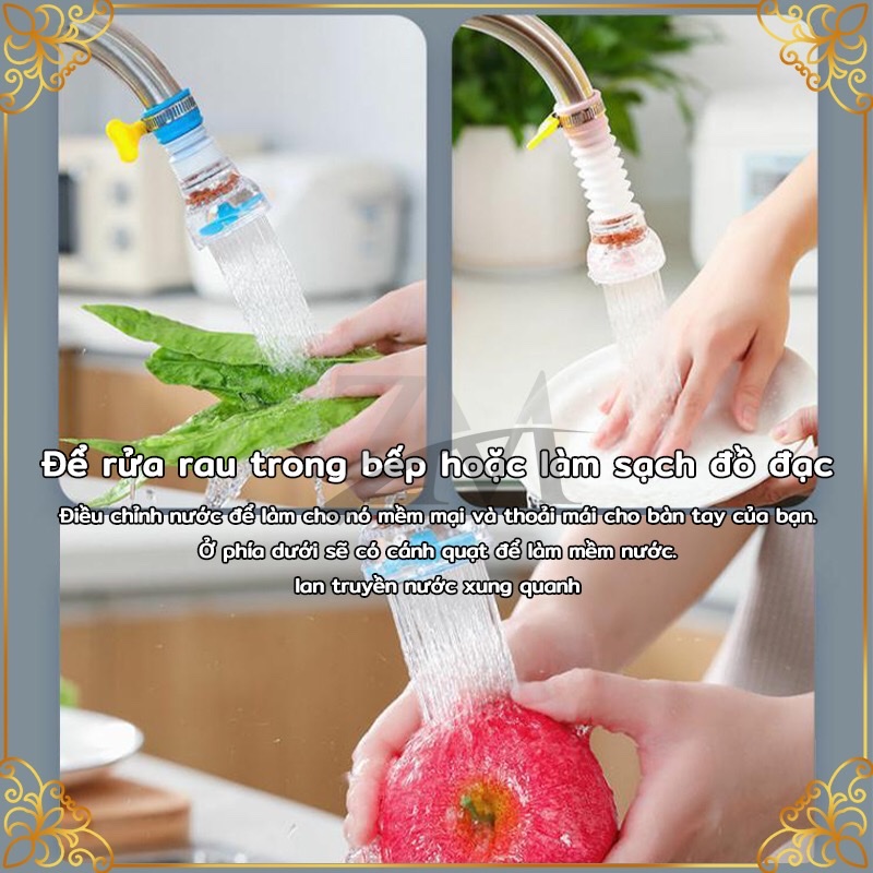 Vòi tăng áp suất cho bồn rửa chén ,đầu vòi nối rửa bát tăng áp có thể điều chỉnh xoay 360 độ , có than hoạt tính phù hợp với tất cả các vòi
