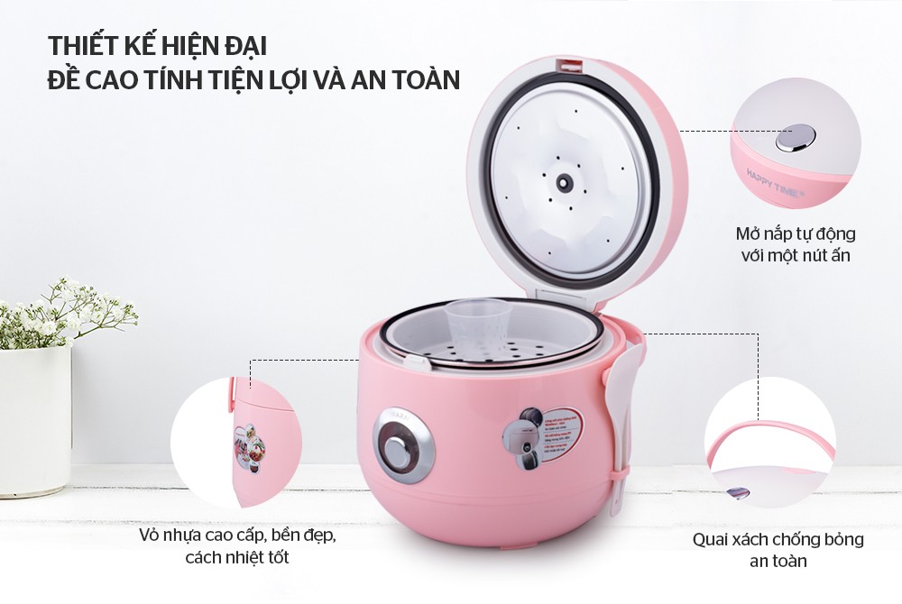 NỒI CƠM ĐIỆN 1.8L HAPPY TIME HTD8521P - Hàng chính hãng
